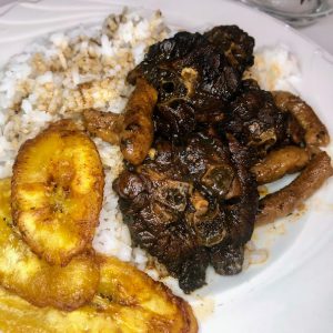 Turkey Neck with White Rice & Plantains - TheShyFoodBlogger