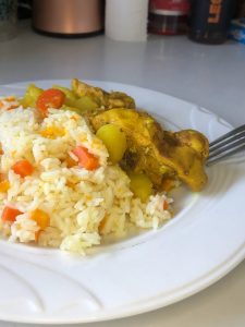 Jamaican Pumpkin Rice w. Curry Chicken