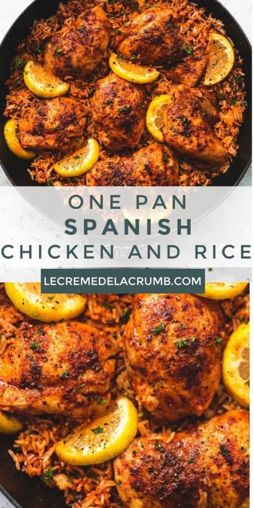 One Pan Spanish Chicken Rice - Creme De La Crumb