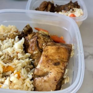 Stew Chicken served with Pumpkin Rice - TheShyFoodBlogger