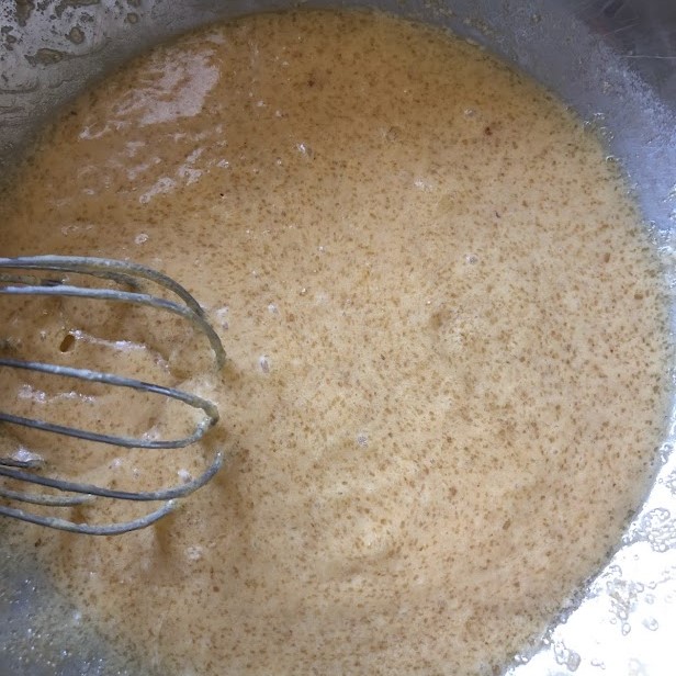 Egg mixture with butter and sugar