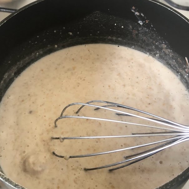 first part of making oats porridge