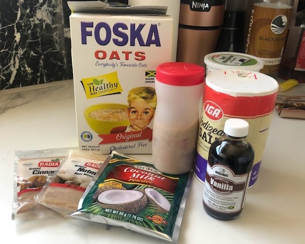 ingredients for oats porridge
