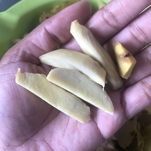 peeled ginger root
