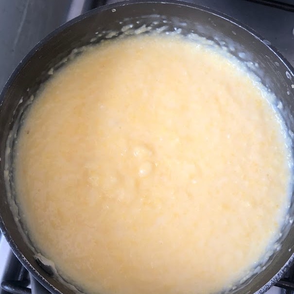 step 2 add cornmeal and allow to boil