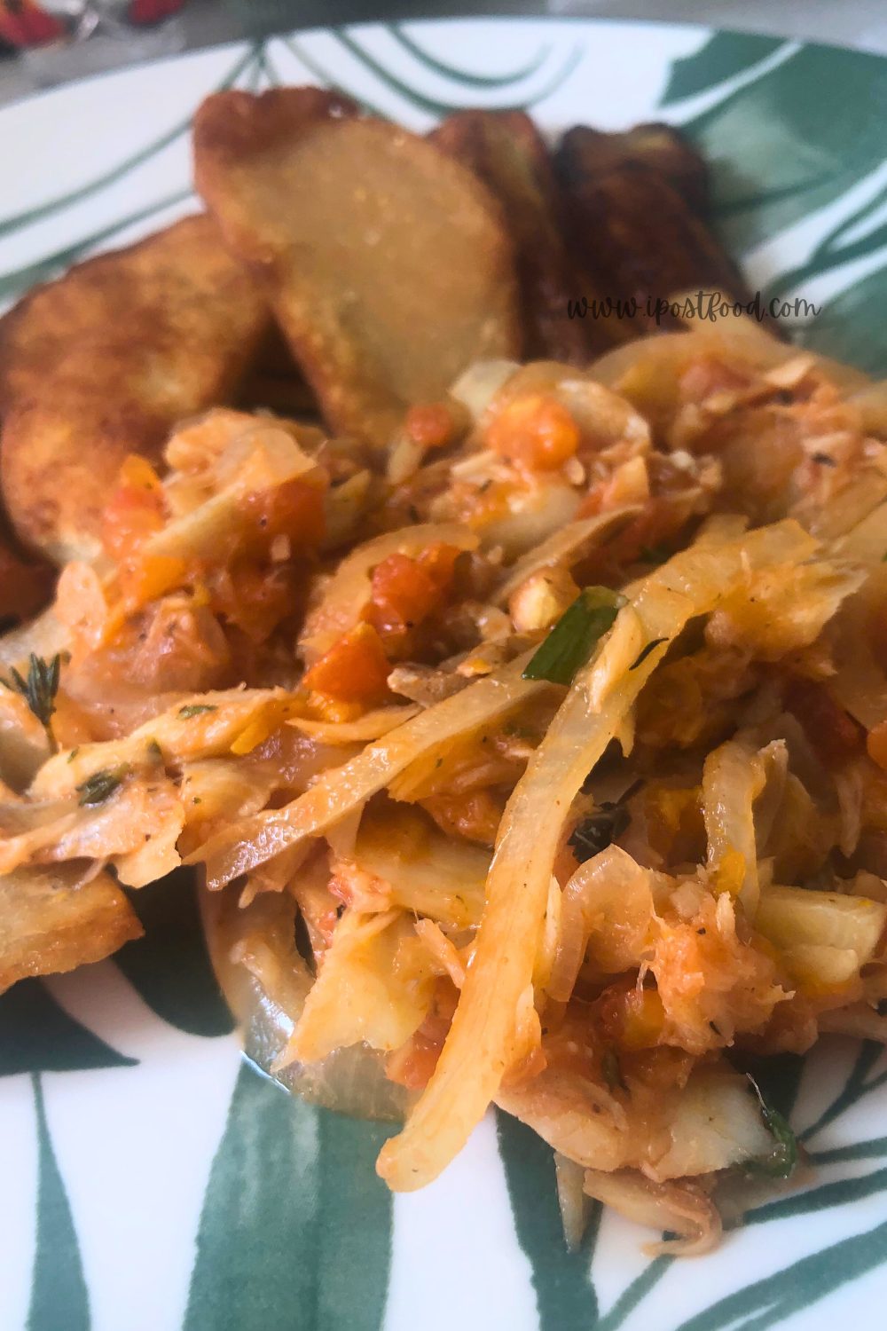 saltfish cooked and served with fried over dumpling