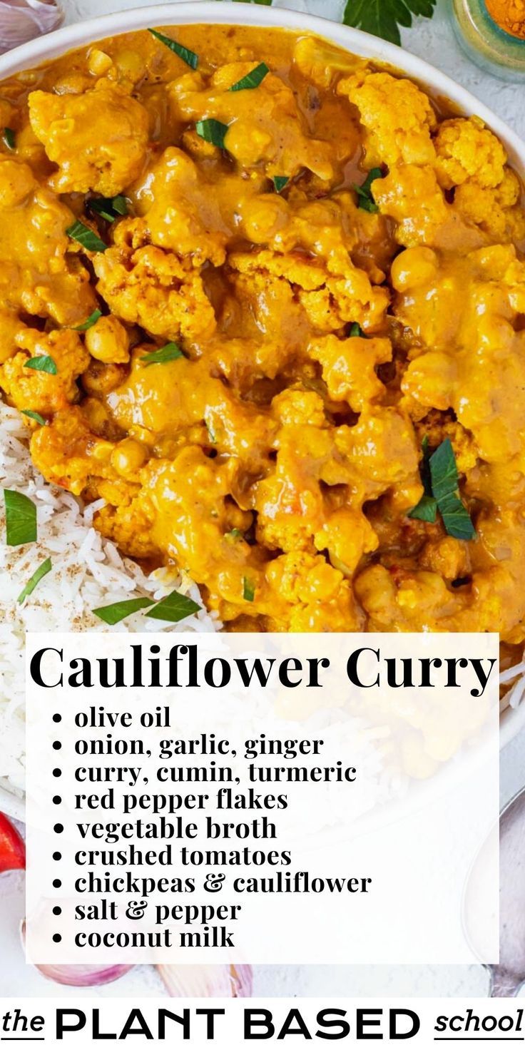 Creamy Cauliflower Curry (freezer meal) - Plant Based School