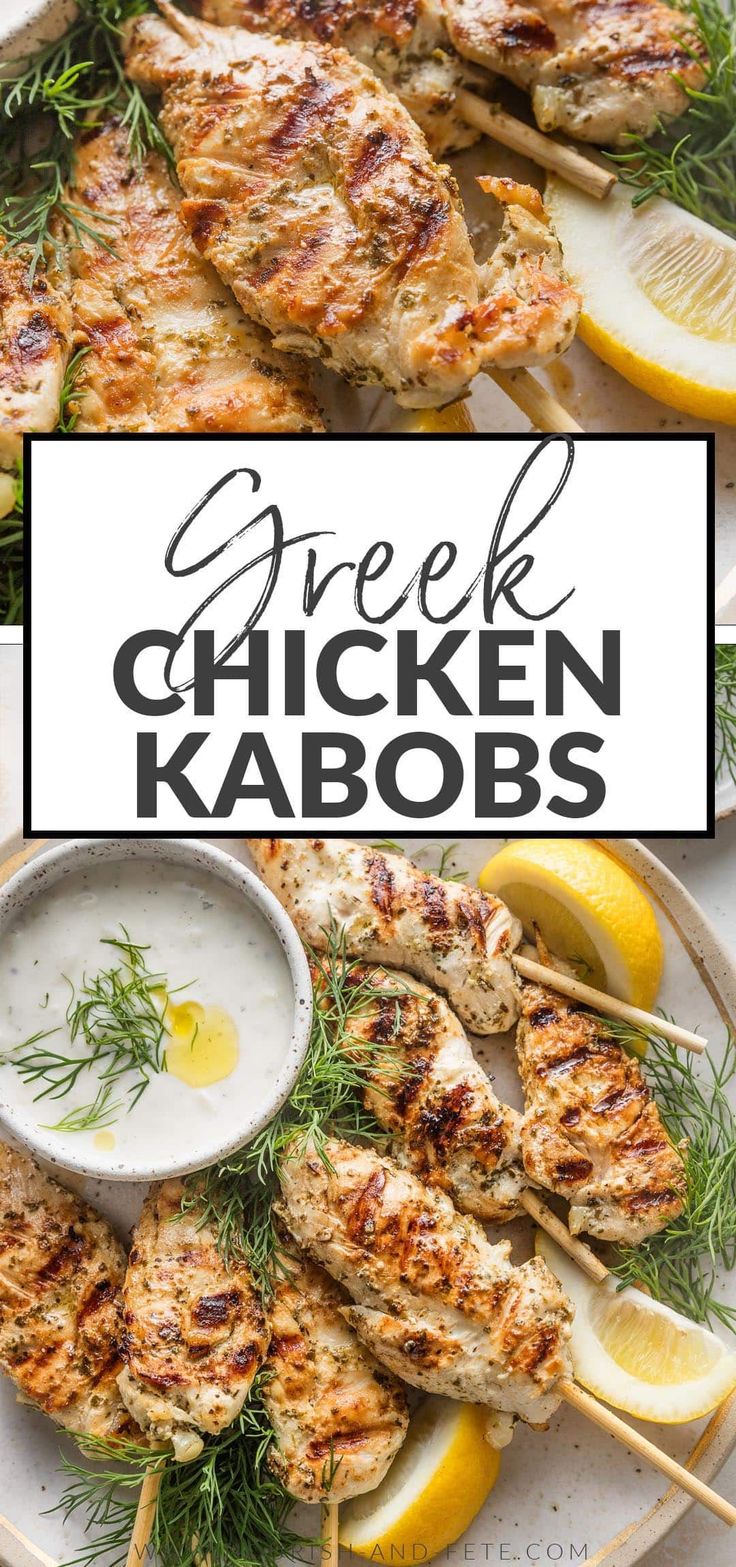 Greek Chicken Skewers - Nourish and Fete