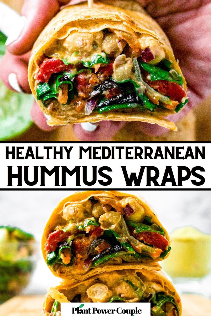 Healthy Mediterranean Hummus Wraps - Plant Power Couple