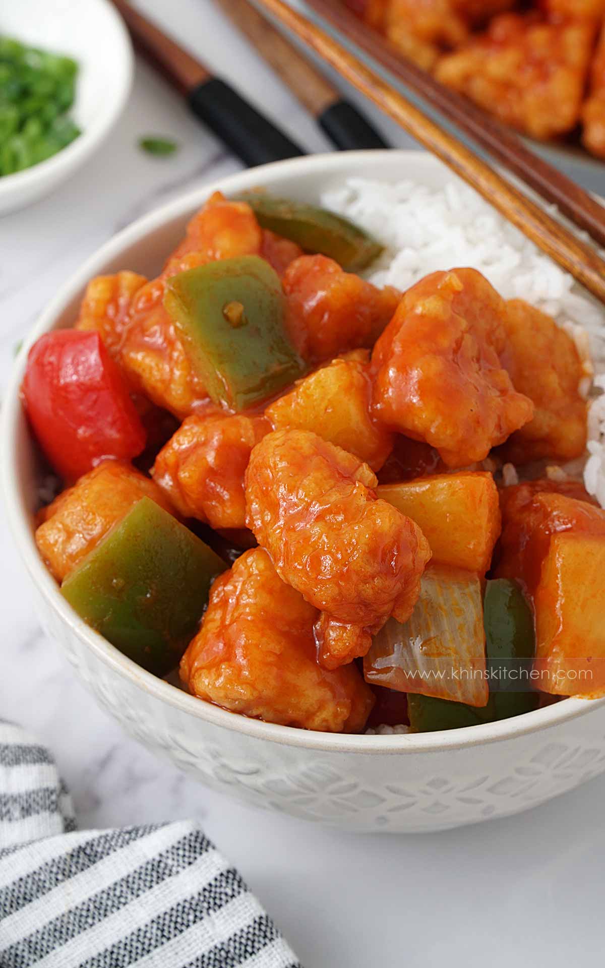 Sweet and Sour Chicken Hong Kong Style - Khin's Kitchen