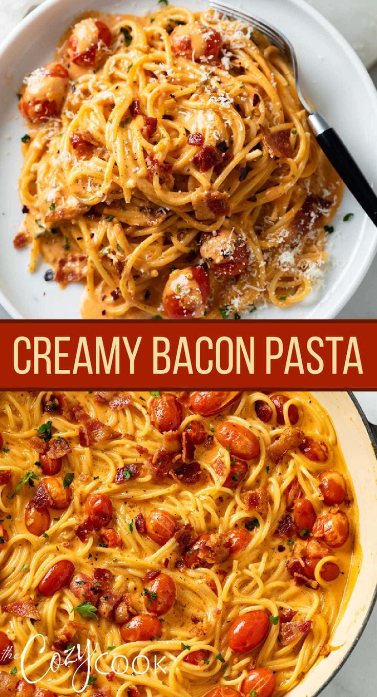 Bacon Pasta - The Cozy Cook