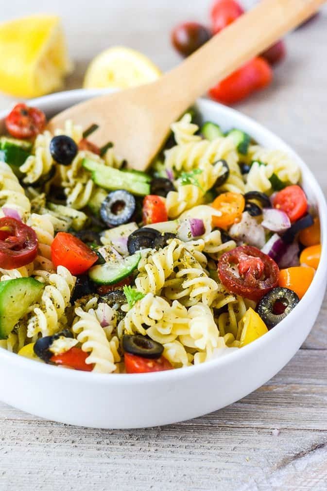 Vegan Italian Pasta Salad - Healthier Steps