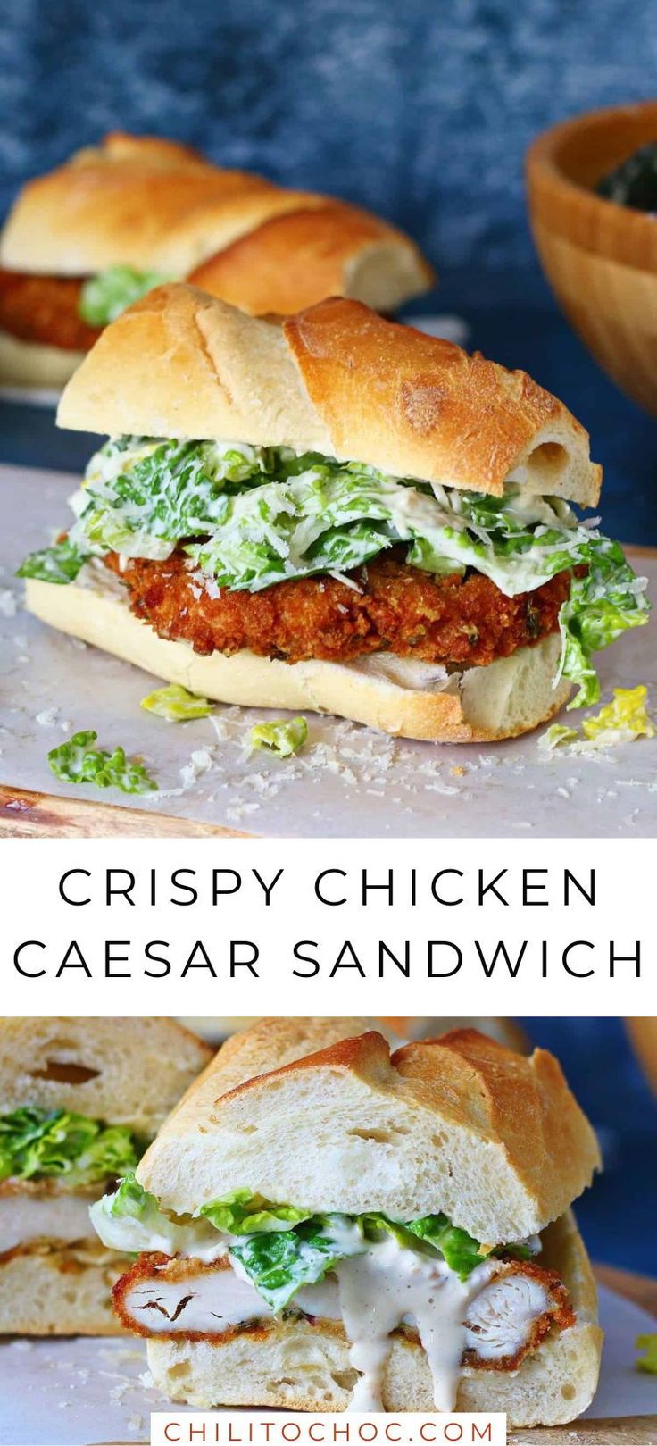 Crispy Chicken Caesar Sandwich - Chili to Choc