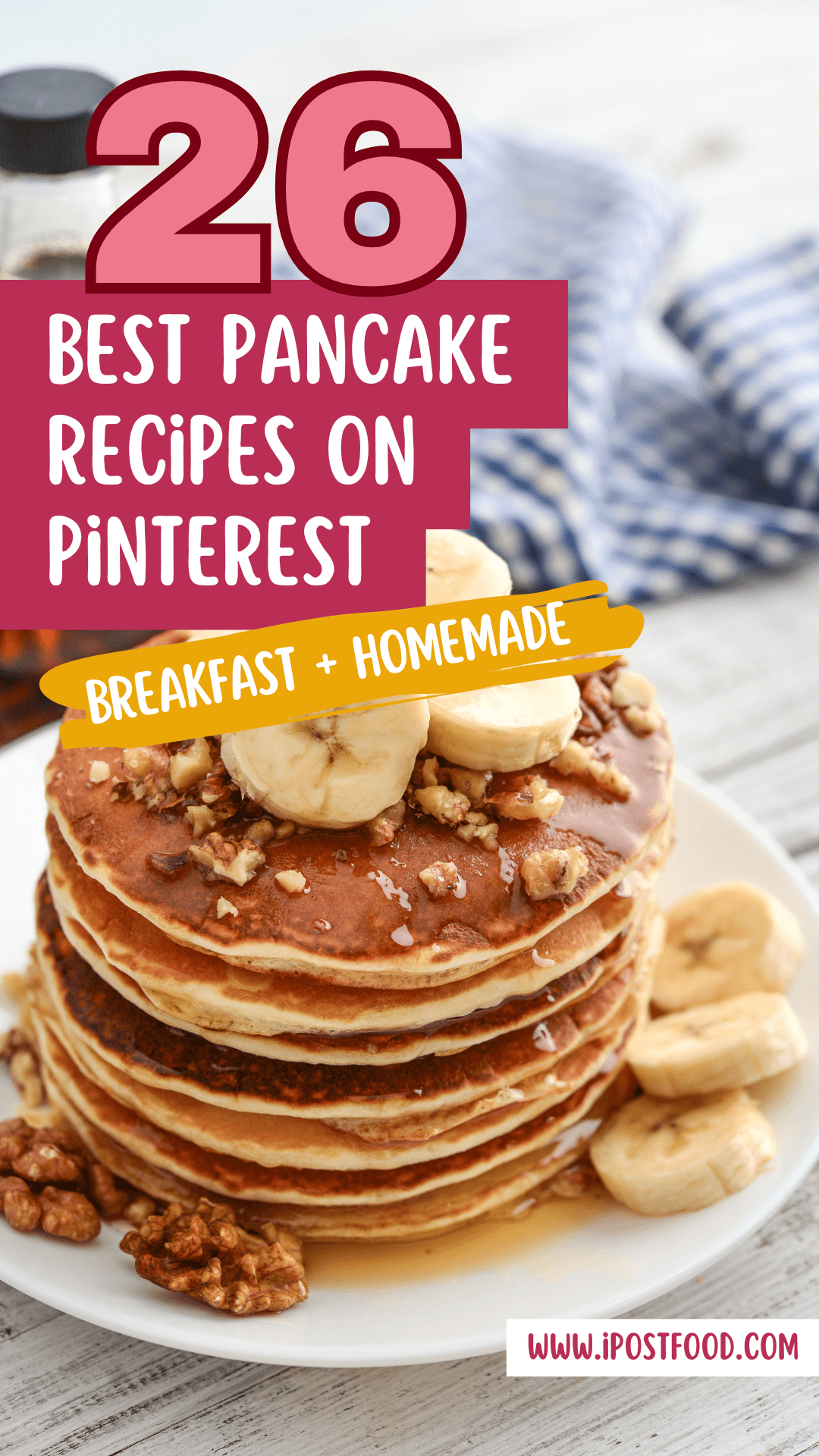 Best Pancake Recipes Pinterest Pin - TheShyFoodBlogger