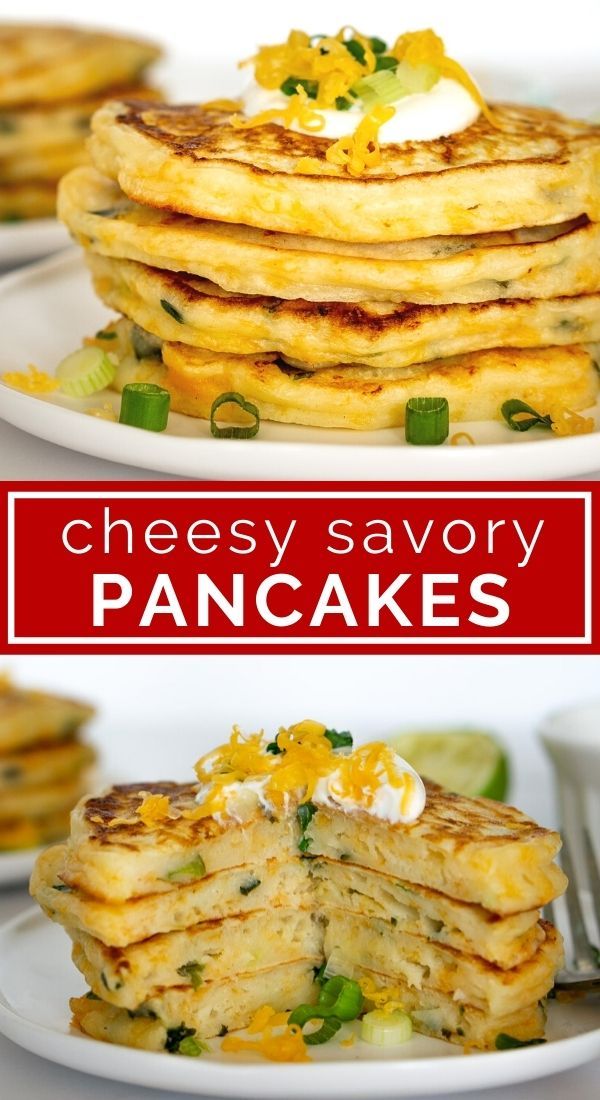 Cheesy Savory Pancakes - Kate Babaganosh - pancake recipes 