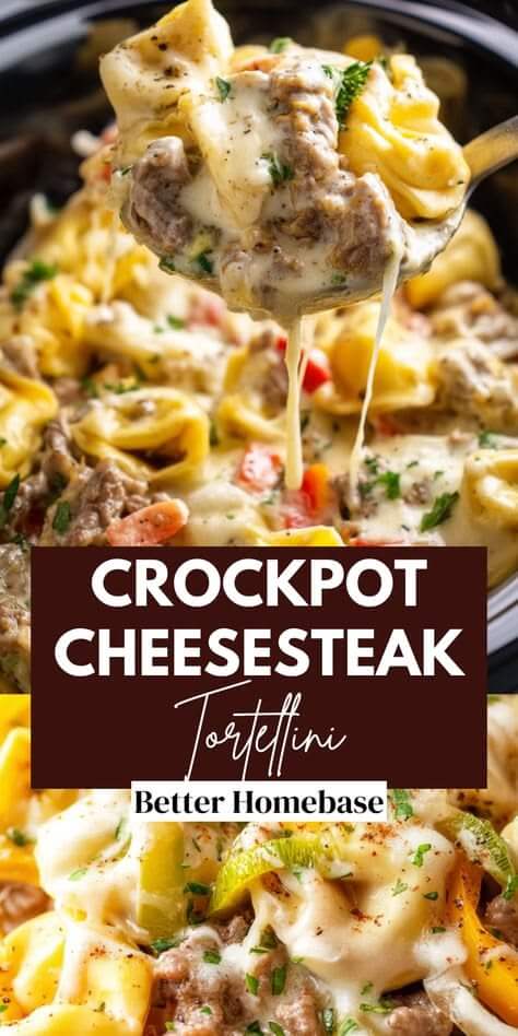 Crock Pot Cheesesteak Tortellini Recipe - Better Homebase