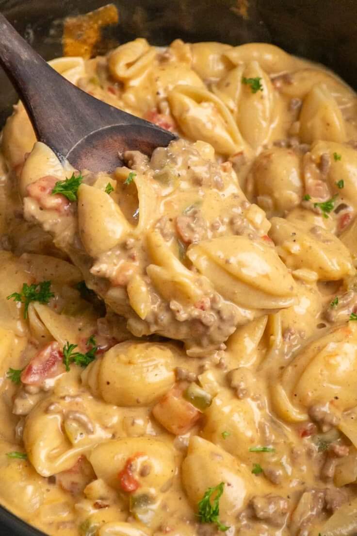 Crock Pot Rotel Pasta - Slow Cooker Meals