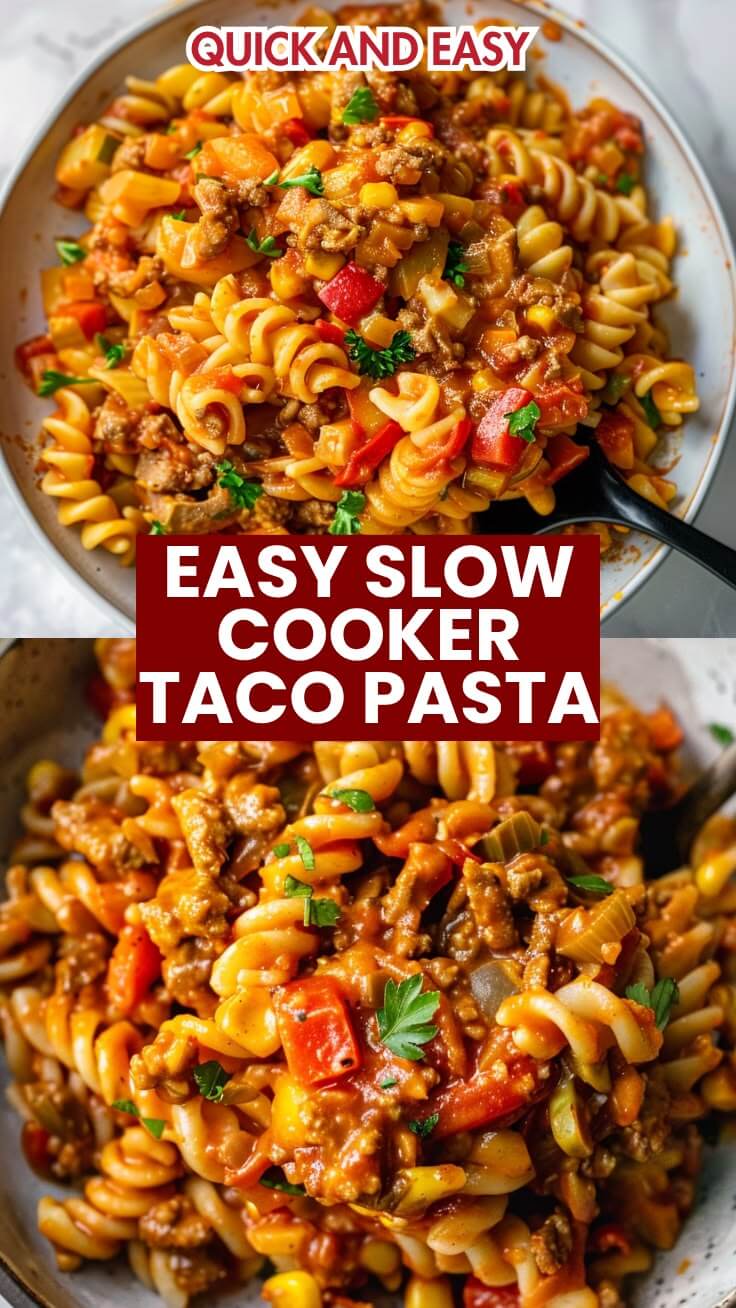 Easy Slow Cooker Taco Pasta - Viv Recipes