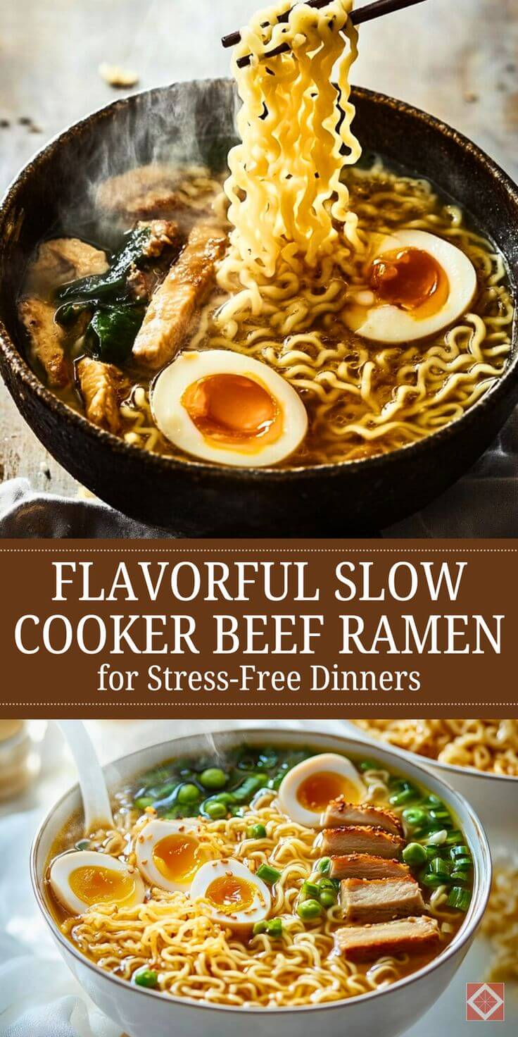 Flavorful Slow Cooker Beef Ramen - Nature of Home
