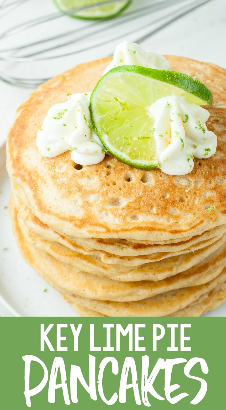 Key Lime Pie Pancakes - Peas and Crayon