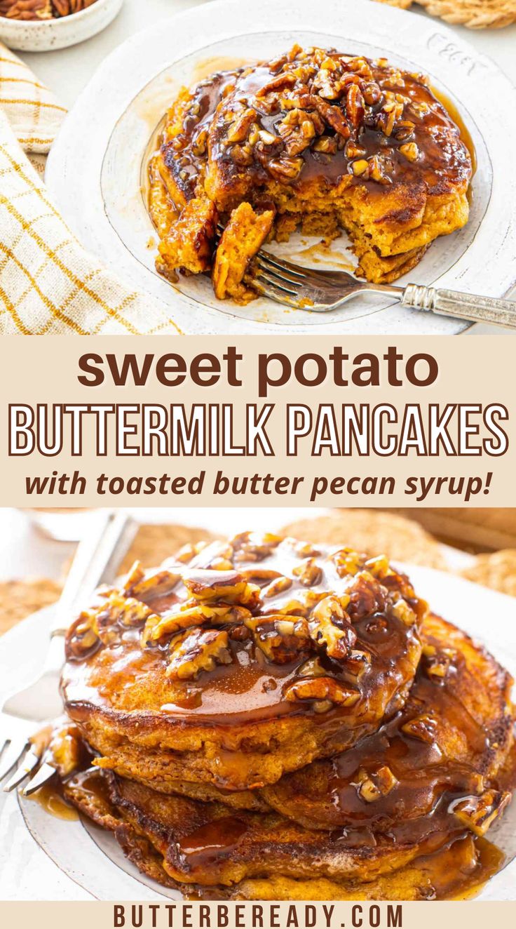 Sweet Potato Buttermilk Pancakes - Butter Be Ready - pancake recipes 
