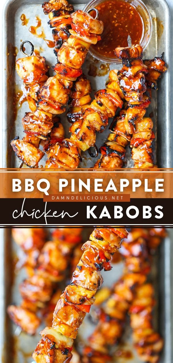 BBQ Pineapple Chicken Kabobs - Damn Delicious