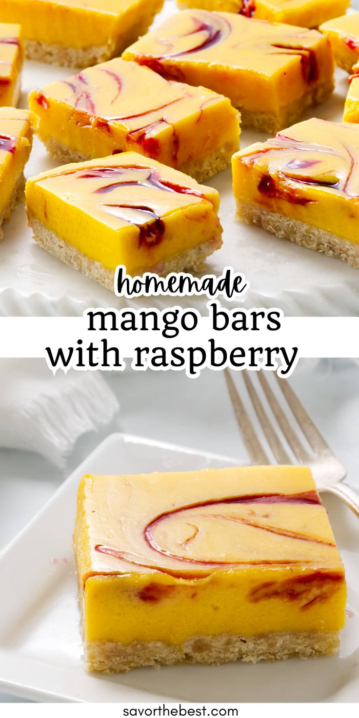 Mango Curd Dessert Bars with Shortbread Crust - Savor the Best