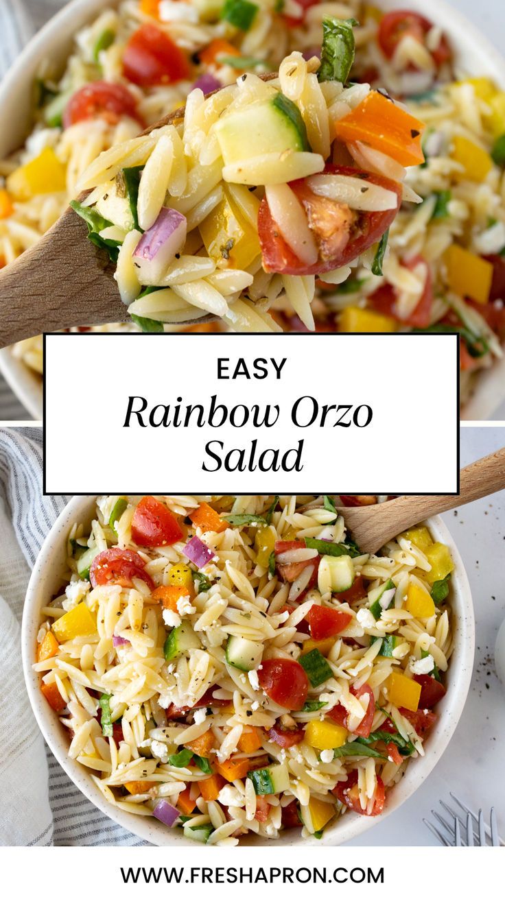 Rainbow Orzo Salad - Fresh Apron