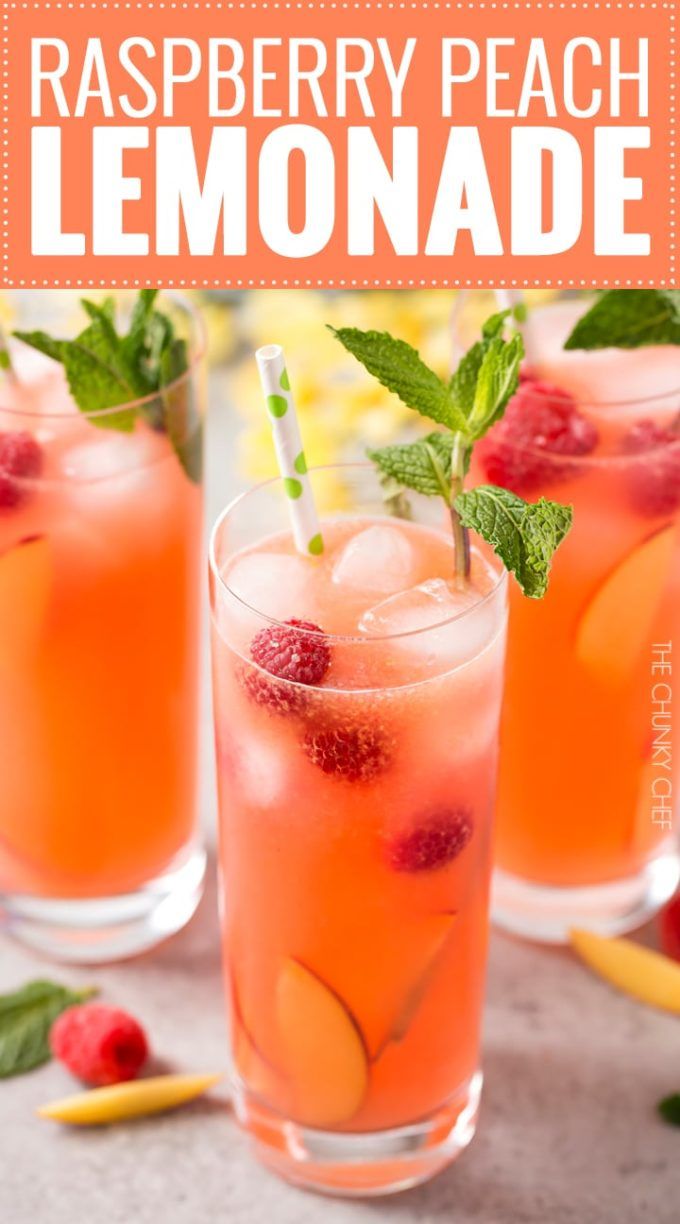 Raspberry Peach Lemonade - The Chunky Chef