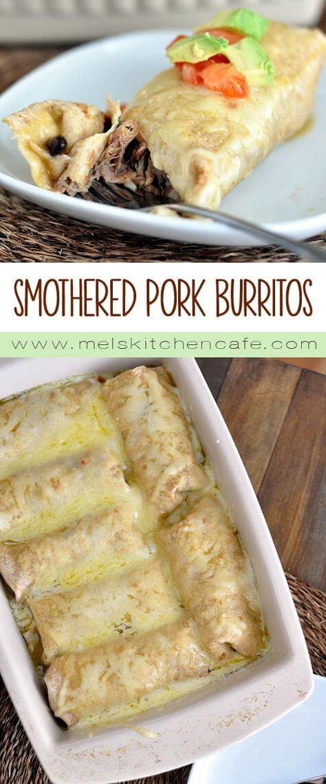 Smothered Sweet Pork Burritos - Mel's Kitchen Cafe